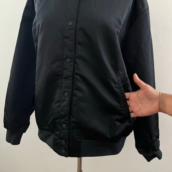 Nike Destroyer Oversized Woven Bomber Jacket Women's M BLack HJ0971-010 $155 NWT - Picture 5 of 13